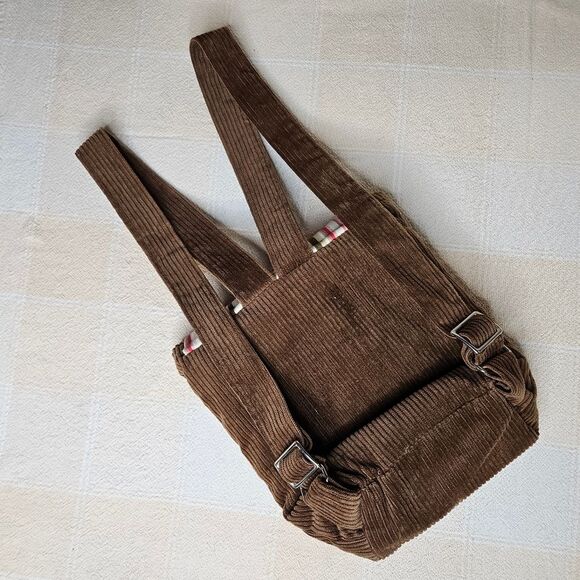 Anna William Newburyport Corduroy Stripe Zip Top Adjustable Straps Backpack Bag main image 6